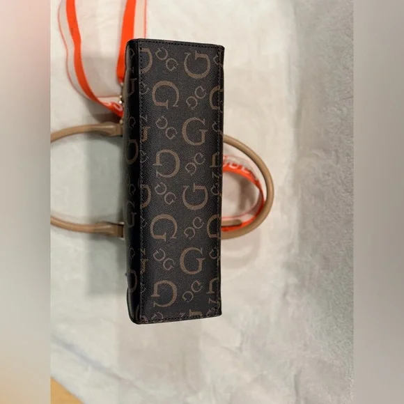 Guess Brown Monogram Mini Satchel Crossbody - Picture 5 of 15